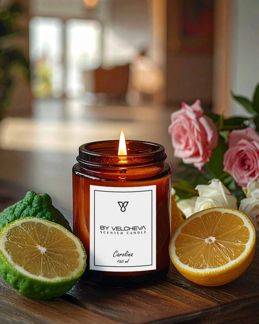 By Velcheva Duftkerze Carolina – 160 ml, Cappuccino, Jasmin & Kakao - Anania's Shop