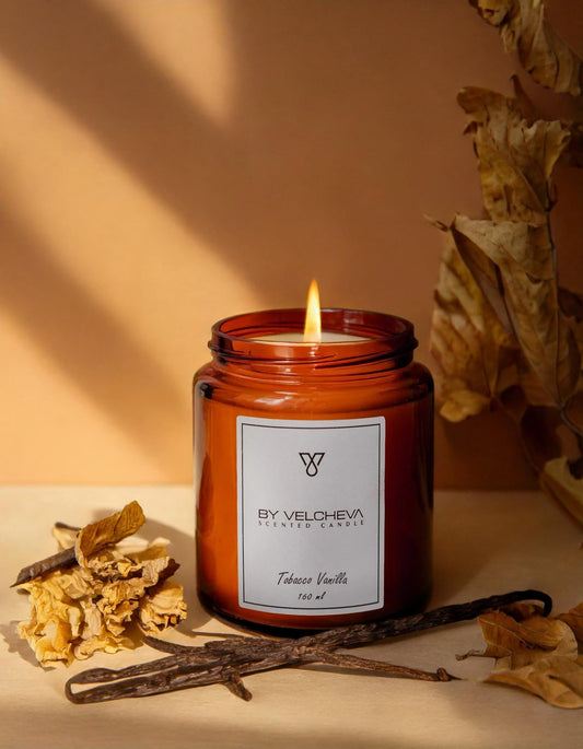 By Velcheva Duftkerze Tobacco Vanilla – 160 ml, Tabak, Vanille & Kakao - Anania's Shop