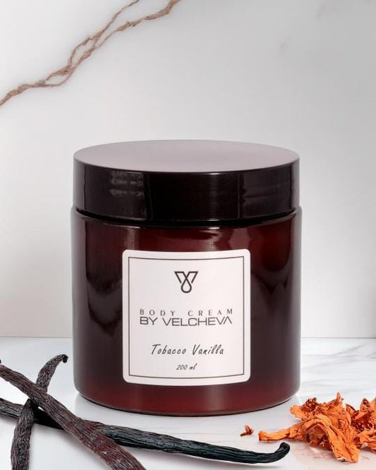By Velcheva Körpercreme Tobacco Vanilla – 200 ml, Tabak, Vanille & Kakao, für alle Hauttypen - Anania's Shop