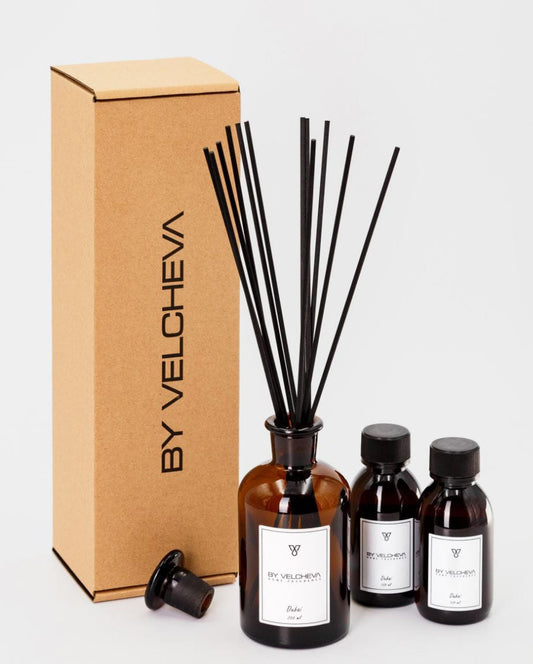 By Velcheva Raumduft Mikado Blanc – 125 ml, weisse Baumwolle, Moschus & Sandelholz - Anania's Shop