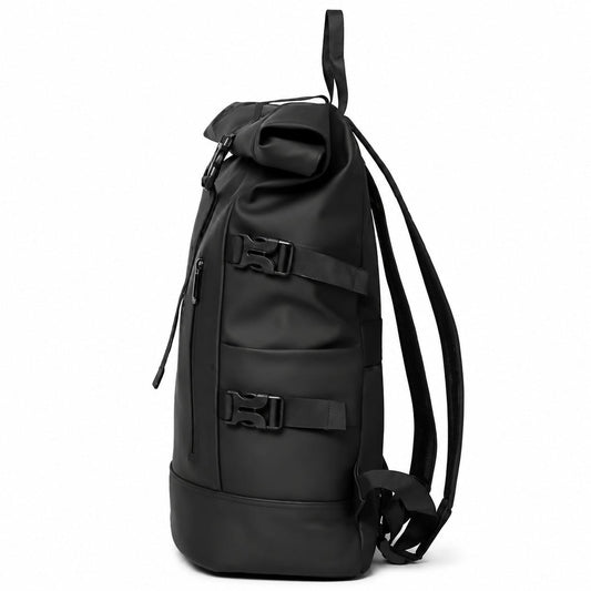 Wasserdichter Rolltop Rucksack Schwarz – Moderner Laptop & Outdoor Rucksack - Anania's Shop